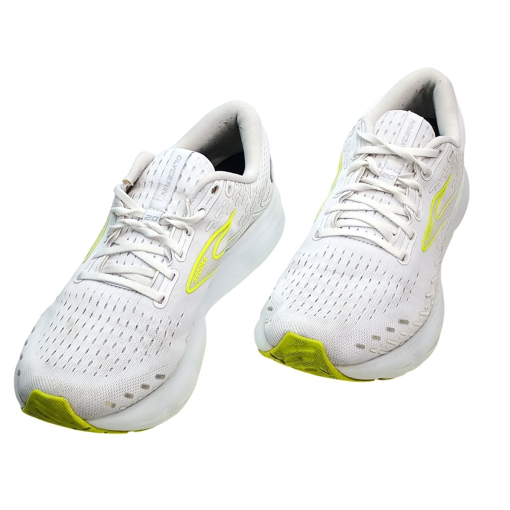 Brooks Glycerin 20 Mens Running Shoes White Lime Yellow 1103821D135 Size 10.5 D